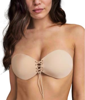 Lace-Up Adhesive Bra: undefined