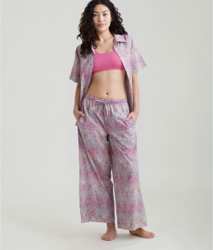 Nahla Woven Cotton Pajama Set: undefined