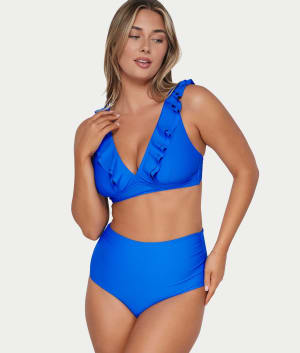 Capri Fold-Over High Waist Bikini Bottom: undefined