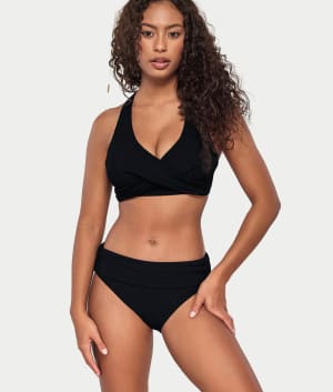 Pacifica Hannah Fold-Over High-Waist Bikini Bottom: undefined