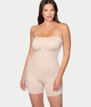 Dress Rehearsal Firm Control Mid-Thigh Strapless Body Shaper: undefined
