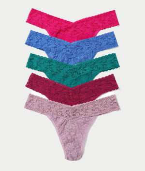 Holiday Signature Lace Original Rise Thong 5-Pack: undefined
