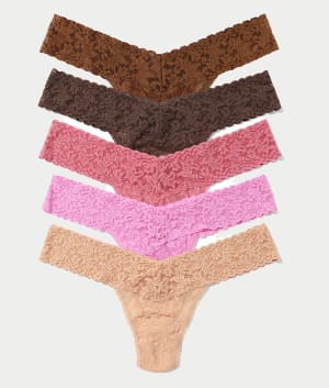 Signature Lace Low Rise Thong Fashion 5-Pack: undefined