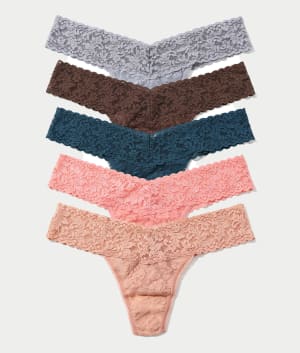 Signature Lace Low Rise Thong Fashion 5-Pack: undefined