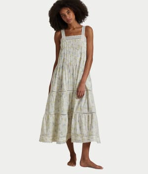 Botanical Floral Woven Sleep Dress: undefined