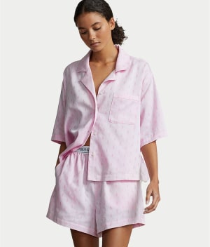 The Hampton Woven Pajama Short Set: undefined