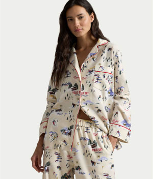 Cozy Flannel Ski Slopes Pajama Set: undefined