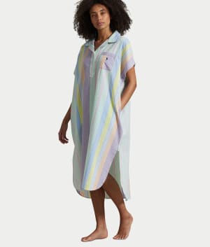 Striped Seersucker Dress: undefined