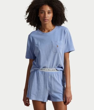 Oxford Knit Pajama Shorts Set: undefined