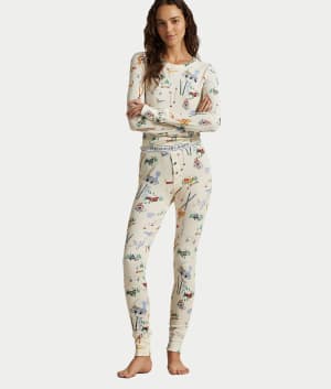 Waffle Knit Jogger Pajama Set: undefined