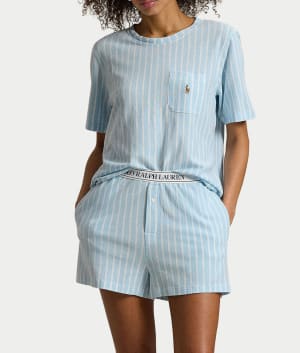 Short Sleeve Knit Short Set: undefined