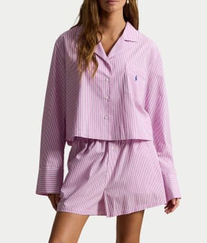 Woven Boxer Pajama Set: undefined