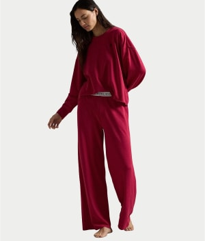 Polo Club Terry Wide Leg Pants Set: undefined