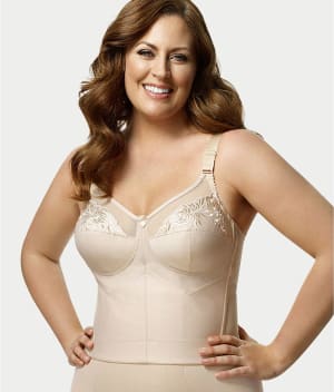 Embroidered Microfiber Longline Wire-Free Bra: undefined