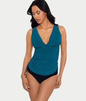 Dani Solids Plunge Tankini Top: undefined