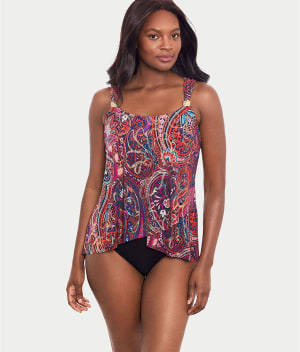 Dynasty Dazzle Underwire Tankini Top: undefined