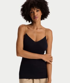 Cotton Seamless Camisole With Jewelry Strap: undefined