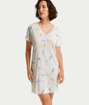 Sleep and Lounge V-Neck Cotton And TENCEL™ Nightgown: undefined