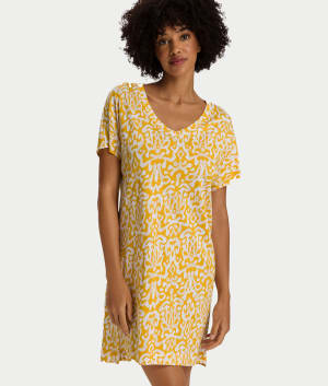 Sleep and Lounge V-Neck Cotton And TENCEL™ Nightgown: undefined