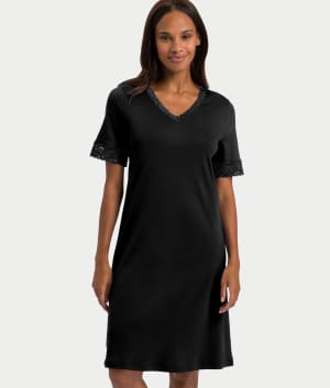 Moments Lace Trim Cotton Nightgown: undefined