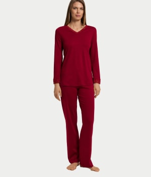 Moments Lace Trim Cotton Pajama Set: undefined