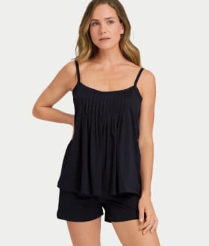 Juliet Pleated Cotton Pajama Set: undefined