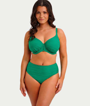 Beach Waves High-Waist Bikini Bottom: undefined