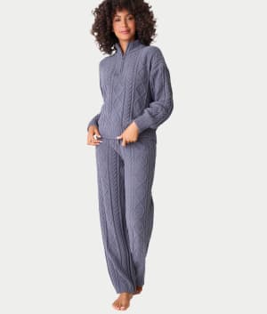 Cable Crew Knit Lounge Set: undefined