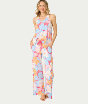 Tropical Dreams Floral Knit Pajama Set: undefined