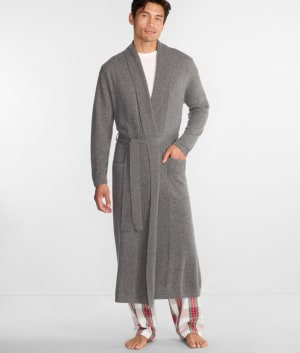 Men's Long Cashmere Robe: undefined