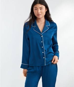 The Washed Satin Pajama Set: undefined
