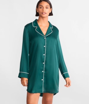 The Washed Satin Sleep Shirt: undefined