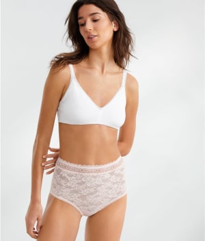 The Soft Stretch High-Waist Lace Brief: undefined