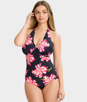 The Slimming Halter Underwire One-Piece: undefined