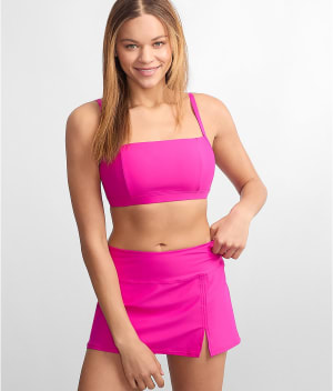 Square Neck Underwire Bralette Bikini Top: undefined