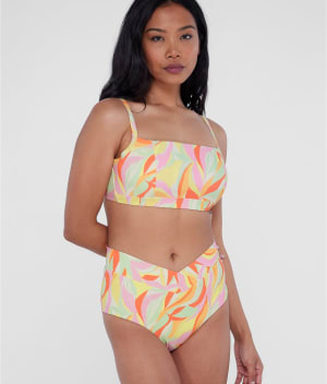 Square Neck Underwire Bralette Bikini Top: undefined