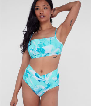 Square Neck Underwire Bralette Bikini Top: undefined