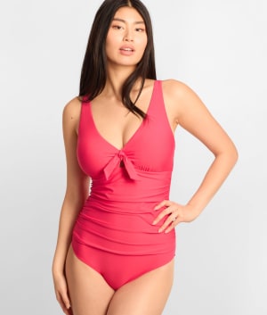 Tie Front Underwire One-Piece: undefined