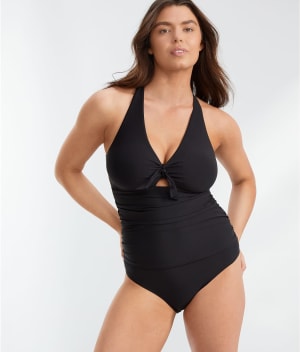 Tie Front Underwire One-Piece: undefined