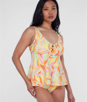 Ring-Front Underwire Tankini Top: undefined