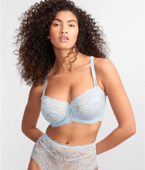 Lace Unlined Side Support Bra: undefined