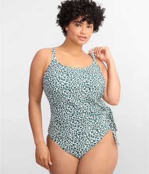 Summer Cheetah Stella Side Tie Underwire Tankini Top C-DD: undefined