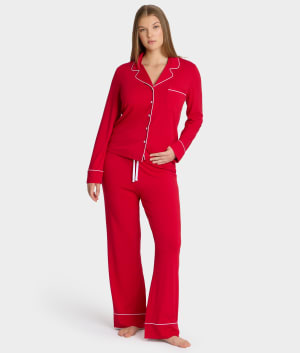The Cooling Piped Pajama Set: undefined