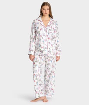 The Cozy Brushed Cotton Printed Pajama Set: undefined