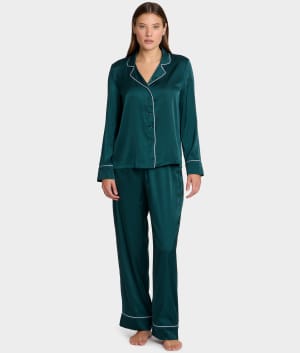 The Washed Satin Pajama Set: undefined