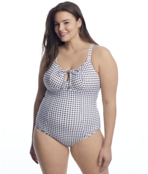 Plus Size Checkmate One-Piece: undefined