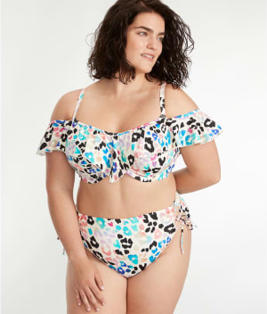 Plus Size Party Bay Ruffle Underwire Bikini Top: undefined
