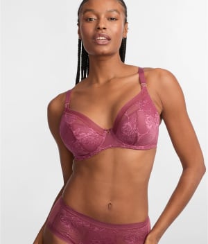 Fusion Lace Padded Plunge Bra: undefined