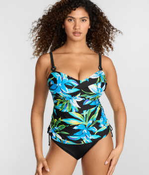 Talm Beach Twist Underwire Tankini Top: undefined