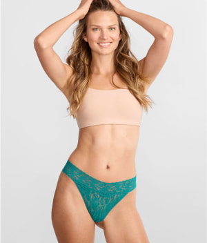 Signature Lace Original Rise Thong: undefined